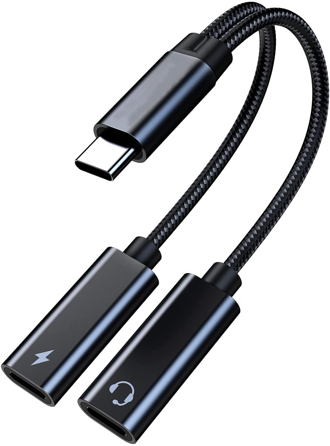 USB C Splitter, Dual USB C Headphones and Charger Adapter with PD 60W Fast Charging for Pixel 3 4 5 6 7 XL,Samsung Galaxy S23 S22 S21 S21+ Note 20/Note 10/10+ and More
