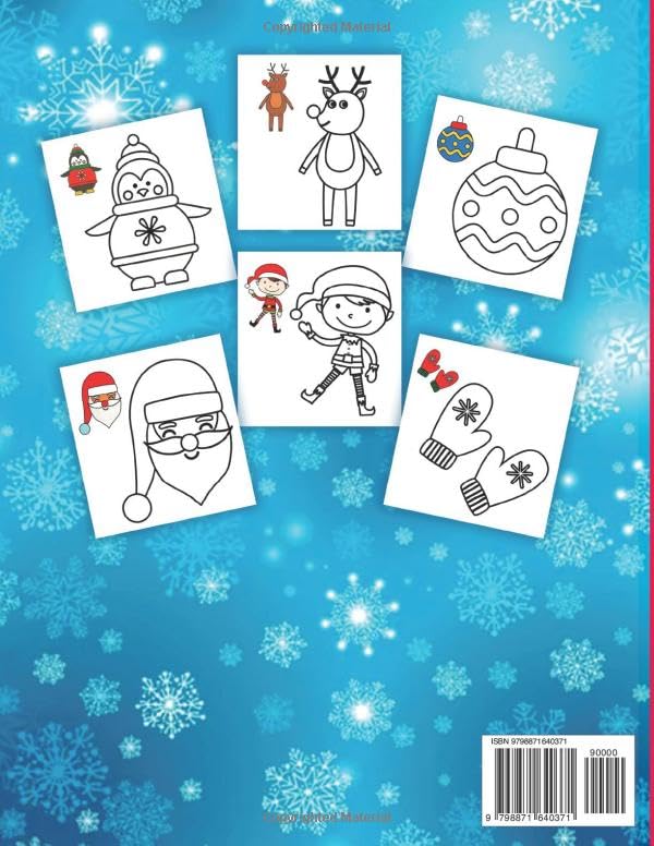 Christmas Coloring Book for Kids with a Color Sample: Holiday Activity Book with 35 Fun and Cute Christmas Designs for Toddlers and Kids ages 2-8 | Volume 2 image 3