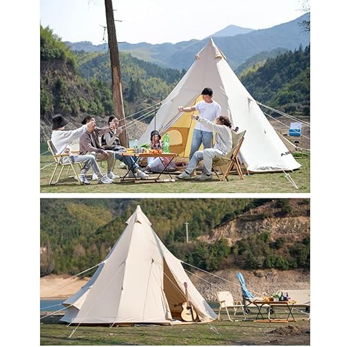 Lightweight Teepee Camping Tent Pyramid Tent for Mountaineering Hiking Camping 5-8 Person Family Camping Teepee Tent - Image 7
