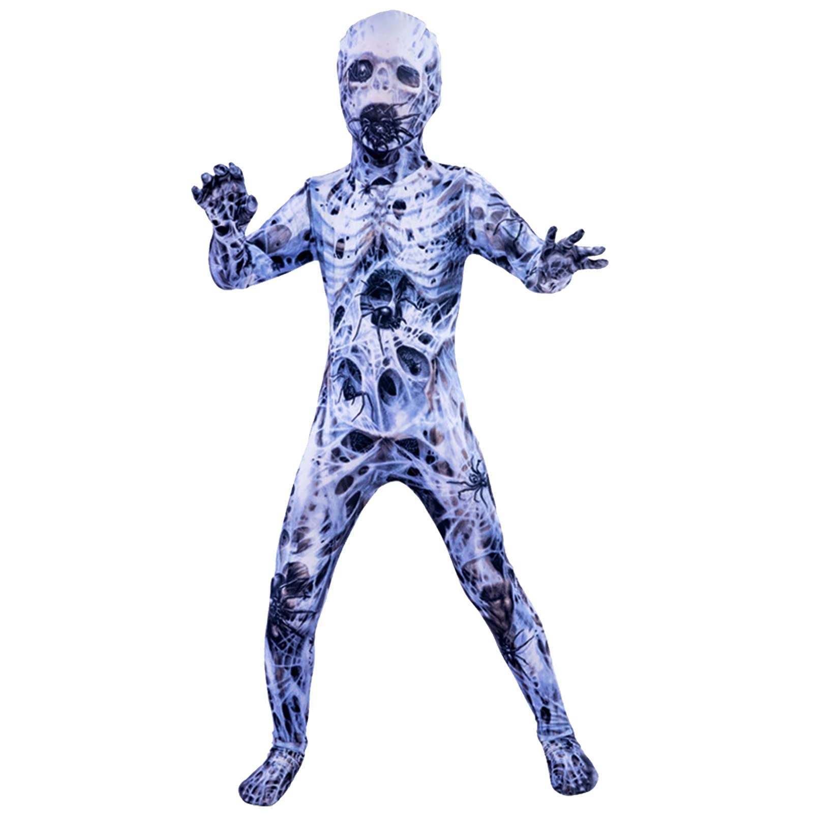 Blisscok Scary Halloween Costumes for Kids,Spider Costume for Kids Ghost Spider Costume Kids Boys Halloween Costume Halloween Bodysuit Fancy Dress