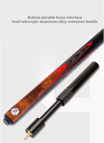 Miniatura 5 de Tacos de billar profesionales - Juego de tacos de billar de billar de 57.1 in, material importado de América del Norte, señal dividida 34, 17-18