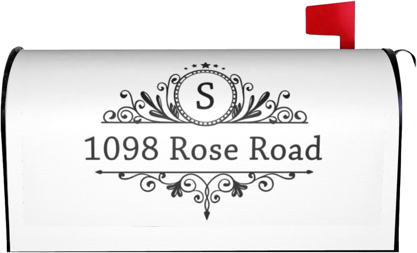 Chic Custom Address Mailbox Covers Magnetic Personalized Mailbox Magnet Decor Post Letter Box Covers Standard Size Mailboxes Wraps for Outside Garden Yard Courtyard Decor