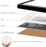 Homso 11x17 Picture Frame in Black, Metal Thin Board 11x17 Frame with Acrylic Plexiglass for Pictures A4 with Mat or 11x17 without Mat for Horizontal and Vertical