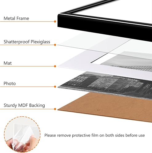 Miniatura 7 de Marco de fotos A1 para póster, color negro, 23.4 x 33.1 pulgadas, marco de metal de aluminio, marco A1 con borde fino, acrílico resistente a las