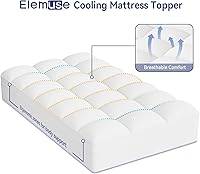Vista 2 de ELEMUSE - Cubrecolchón refrescante individual para dolor de espalda, extragrueso, suave con cubierta de almohada de felpa con esquinas elásticas