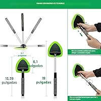 Vista 6 de XINDELL Herramienta de Limpiador de Parabrisas – Kit de Limpieza de Ventanas Interiores de Coche con Mango Extensible y 4 Almohadillas