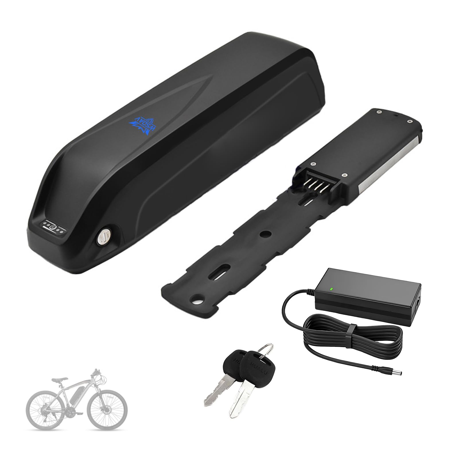 E-Bike-Akku 36V 10,4Ah 13Ah 15Ah Lithium-Akkupack 48V 10,4Ah 12Ah 13,6Ah Ersatzakkus mit Ladegerät und Schlüsselschloss