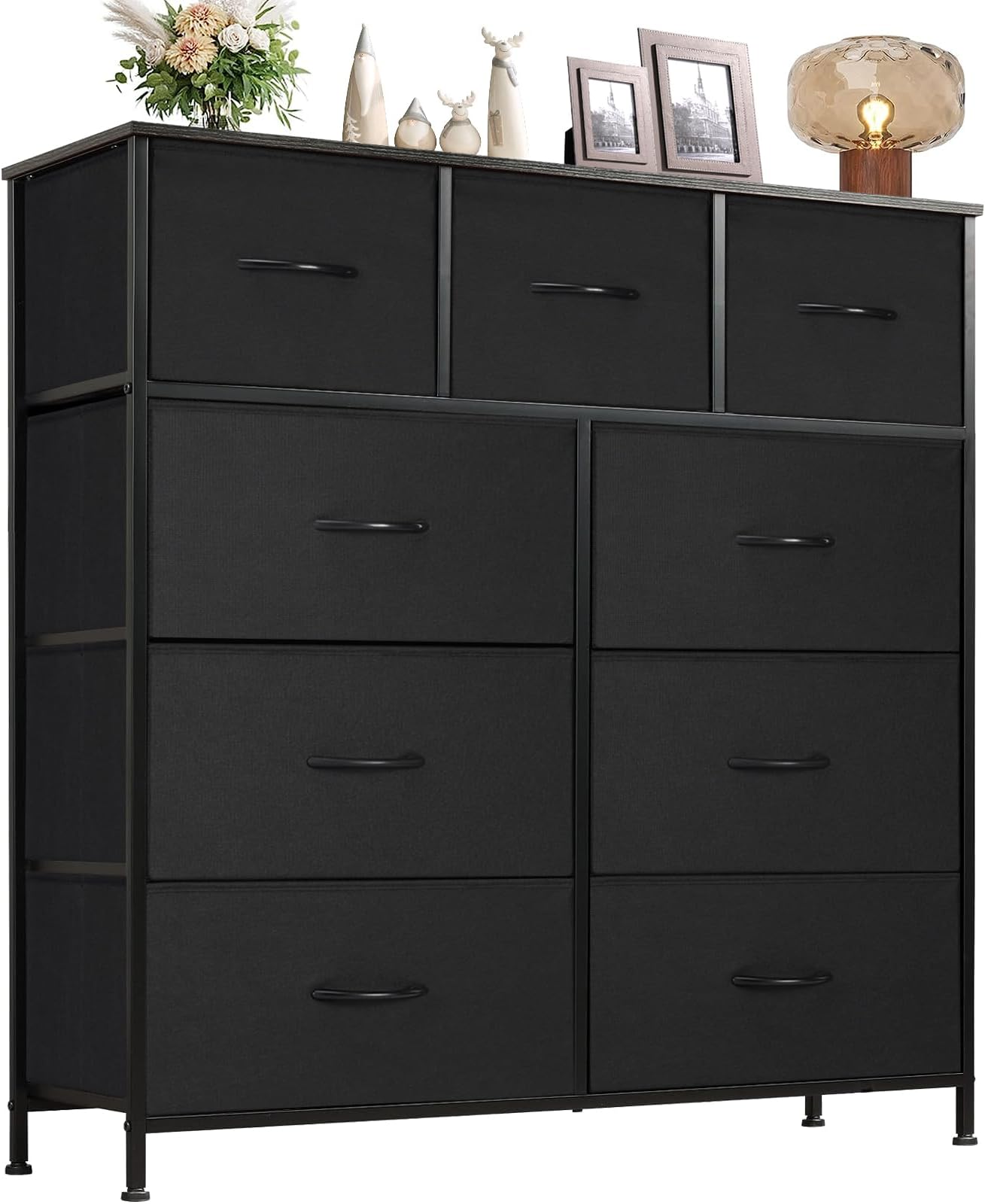 HAITRAL 10 Drawers Dresser Larger Fabric Storage Dresser