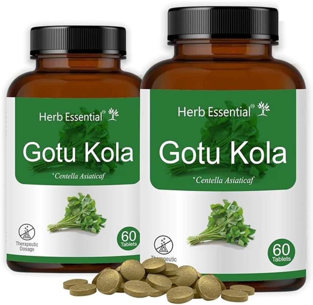 Pack of 2 Gotukola - 120 Tablets (60 X 2 Pack), Gotu Kola