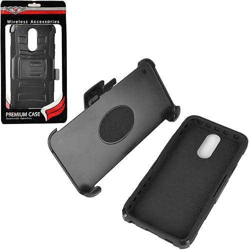 Miniatura 6 de Z-GEN - Para LG K40, Harmony 3, Xpression Plus 2 (2019) LM-X420, LG Solo LTE L423DL - Funda híbrida para teléfono con soporte y clip para cinturón +