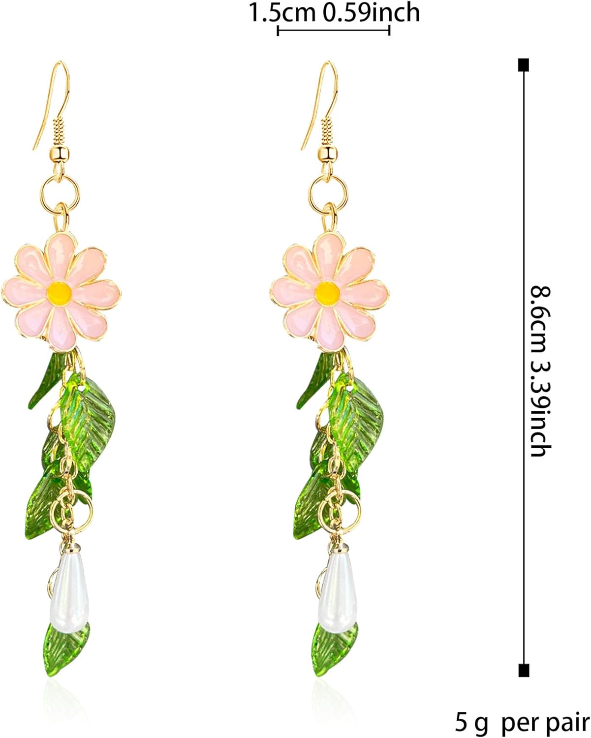 Flower Petal Long Drop Dangle Earring Bohemian Alloy Floral Tassel Statement Hanging Earring for Women Party Jewelry Gift - Image 5