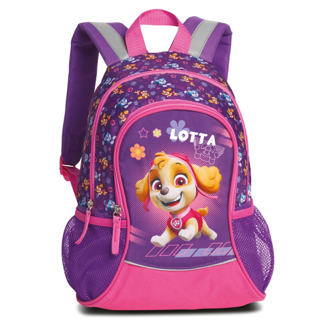 Undercover Mochila de guardería personalizada Paw Patrol – Mochila para niños y niñas con nombre – Mochila de ocio guardería Kita con bolsillos laterales de malla bolsillo delantero