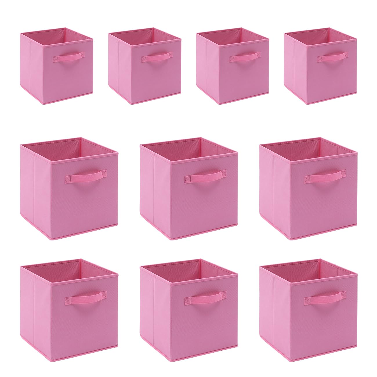 Foldable Storage Cubes Boxes Pack of 10 with Handle for Home Organization, Fabric Wardrobe Storage Box Organizer Basket Bins for Clothes Toys Towels, Collapsible&Durable Dark Blue 33x38x33cm — view 48