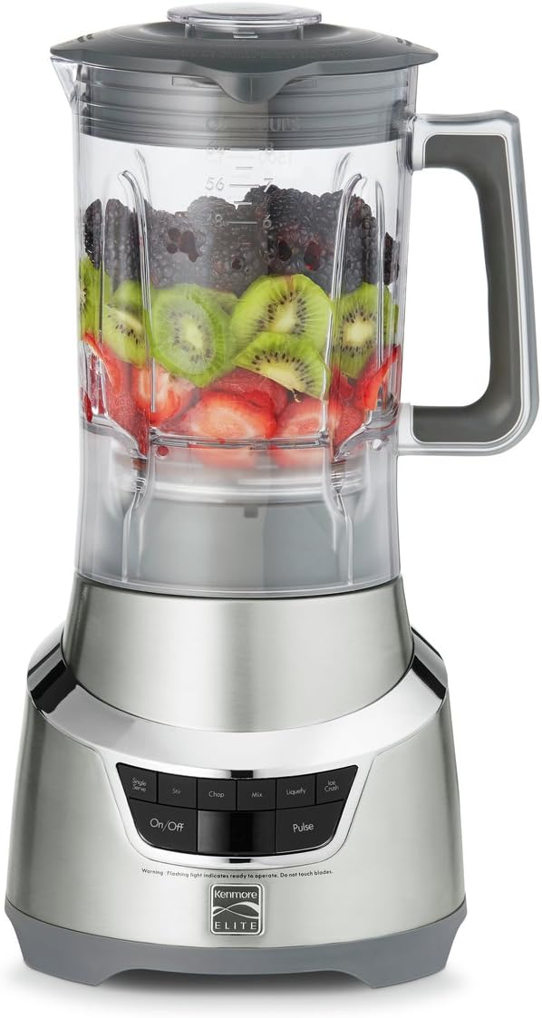 Kenmore Elite 76773 1.3 Horsepower Blender with Single Serve Cup in Stainless Steel