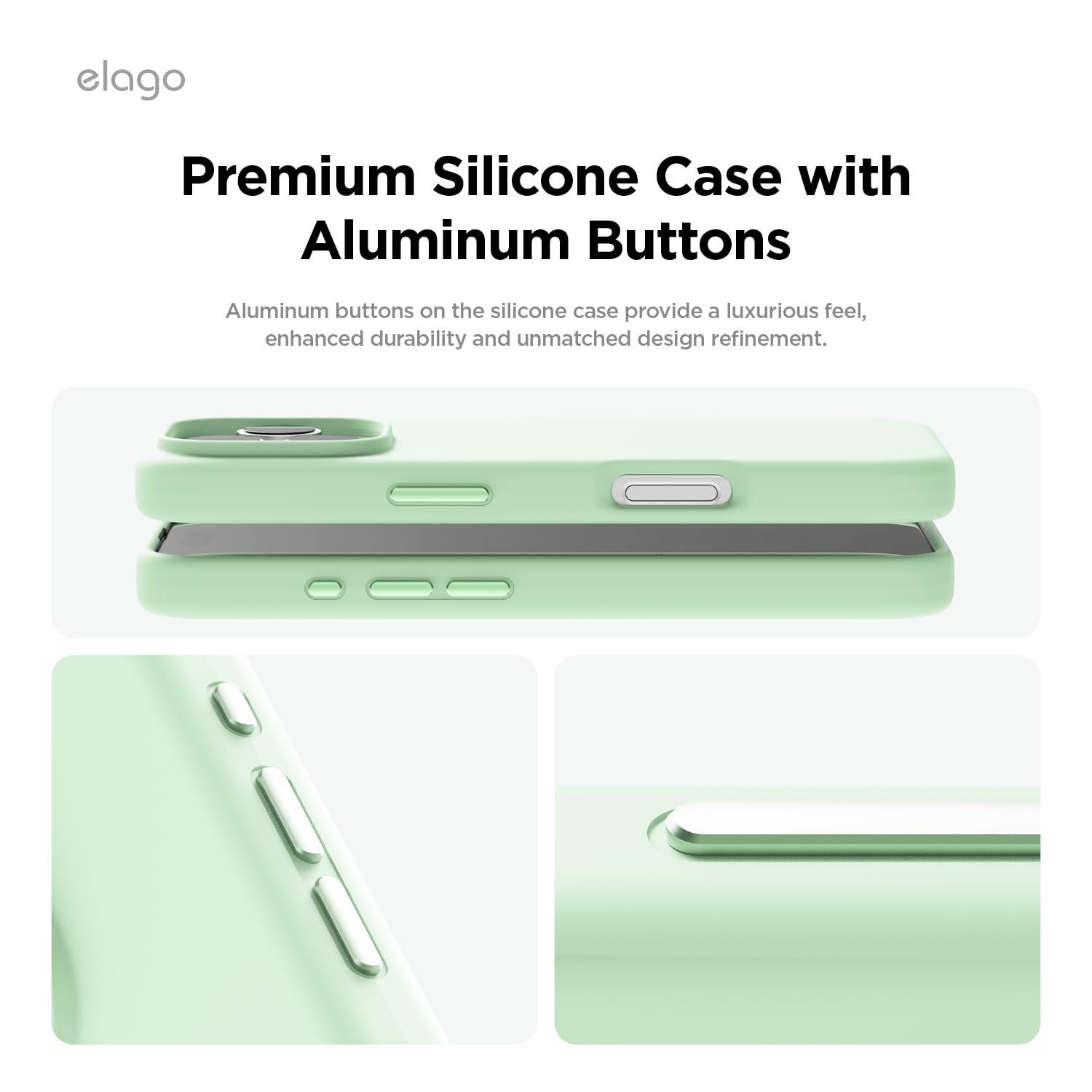 elago Cover Magnetica in Silicone Compatibile con iPhone 16 Pro Cover 6.3 pollici Compatibile con tutti gli accessori MagSafe - Magneti Integrati, Silicone a Presa Morbida, Antiurto (Menta Fredda)