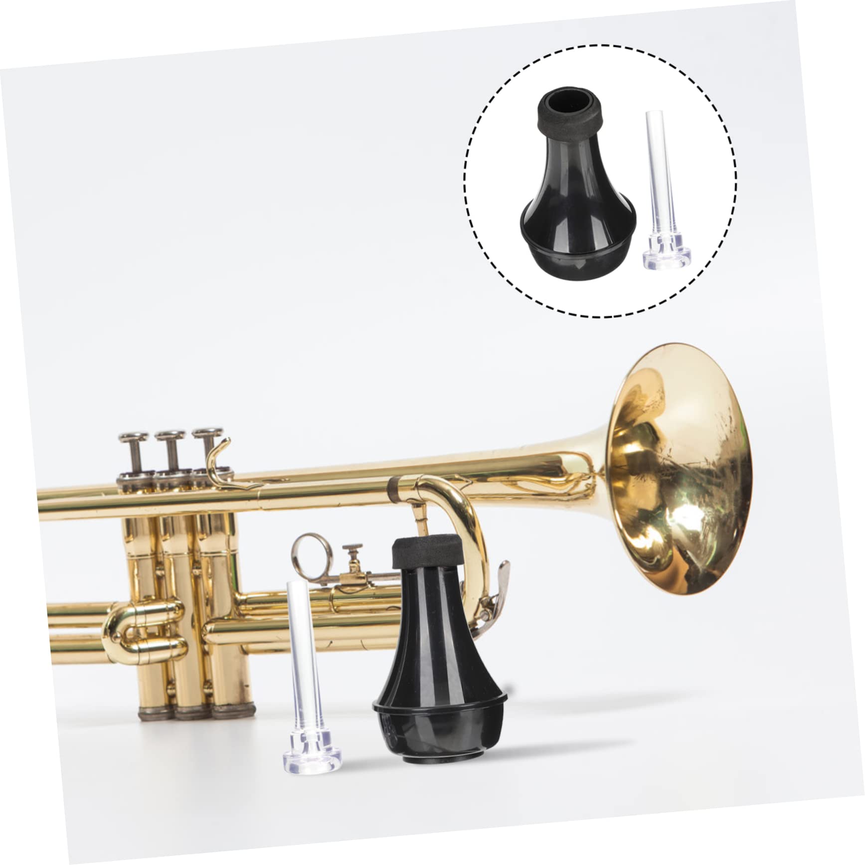TOYANDONA 3sets Sordina Per Tromba Mute Dritto Compatto Per Praticanti e Musicisti Accessorio Pratico e Leggero Per Tromba Include Bocchino e Sordina Nera