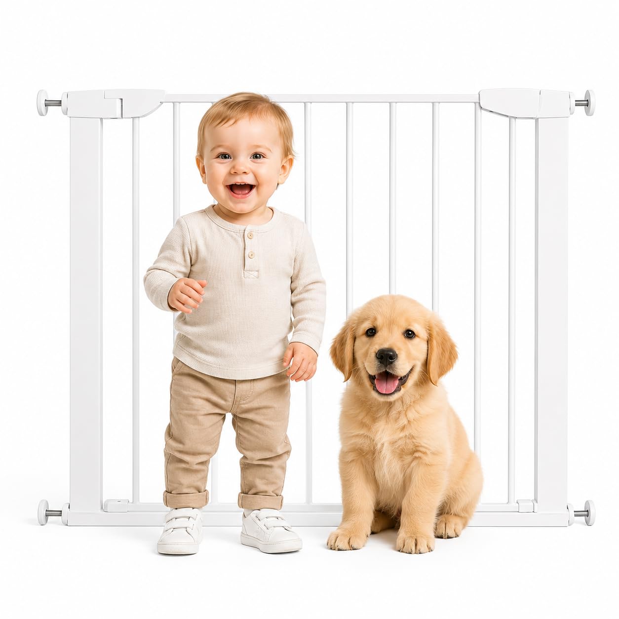 Fiducia Türschutzgitter Treppenschutzgitter erweiterbar bis 102 cm Ohne Bohren Hundegitter Türschutz für Ihr Baby & Haustier Türgitter Kindergitter (75-102 cm)