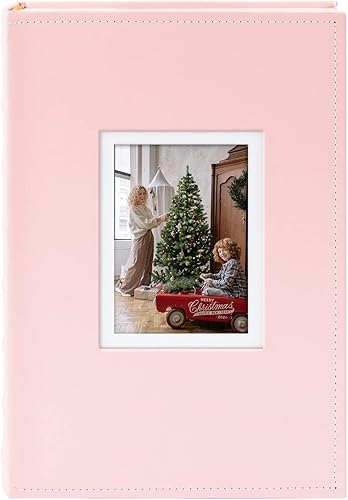 Golden State Art, Álbum de fotos de piel sintética con capacidad para 300 fotos de 4 x 6 pulgadas con espacio de escritura de notas, ideal para