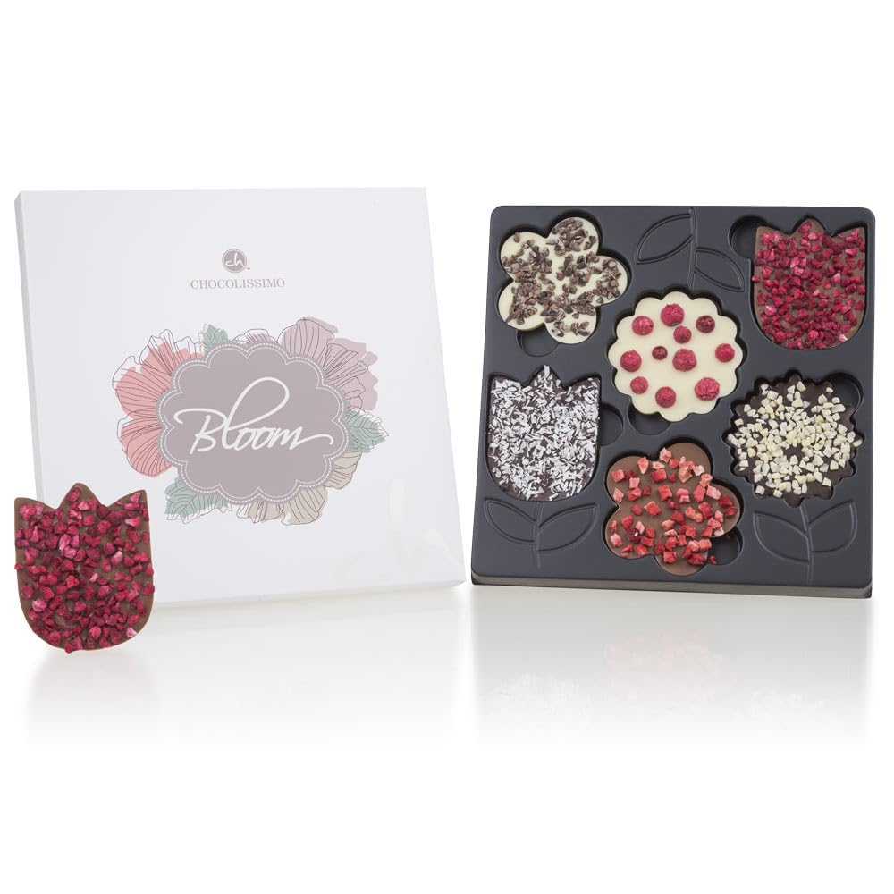 Bloom Chocolate Flowers 6 | Czekoladowe kwiatki | kwiaty z czekolady z dodatkami | czekolada mleczna | czekolada deserowa | czekolada biała | prezent | upominek | kobieta | dzień Mamy | dzień Kobiet | słodycze | kwiatki