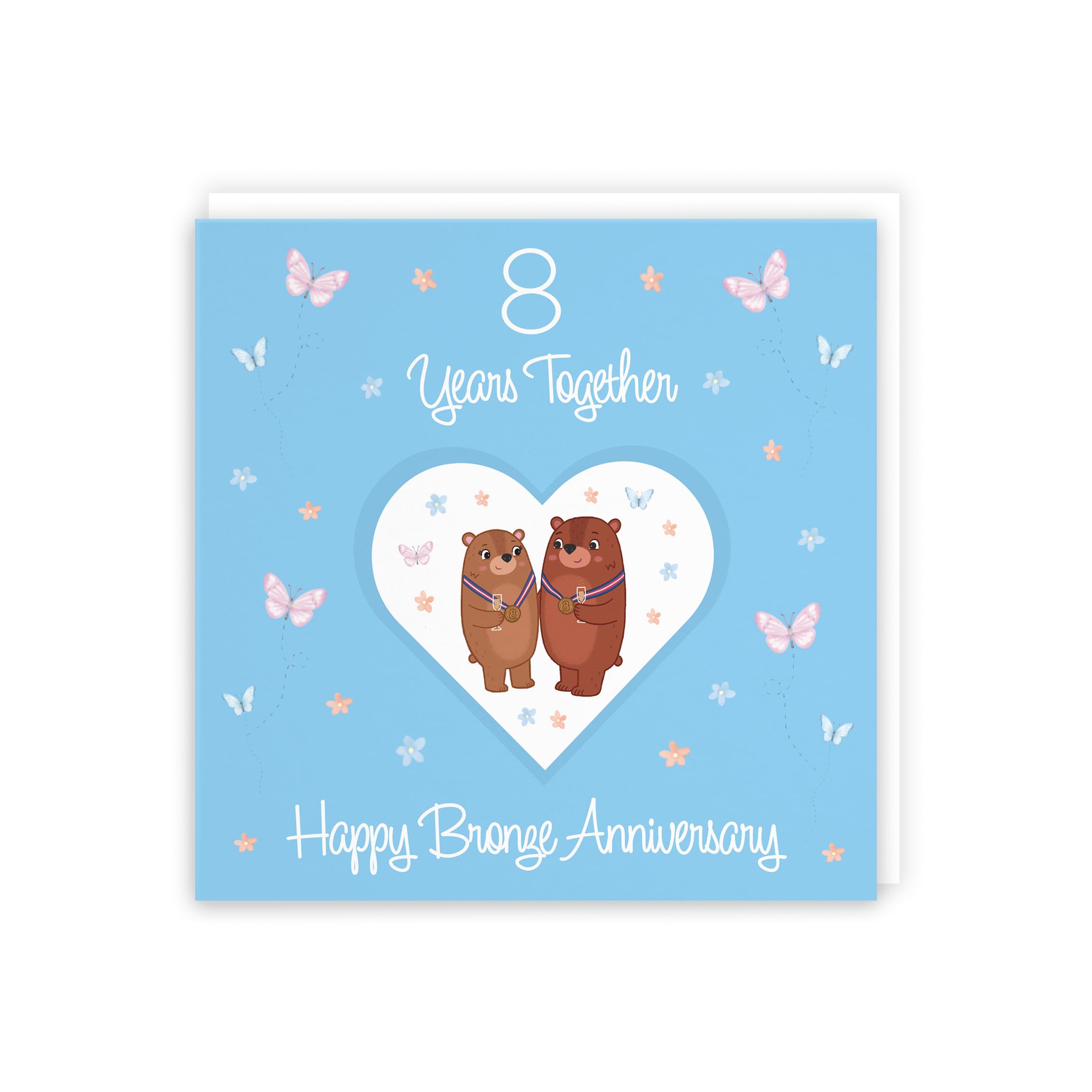 Hunts England, 8th Anniversary Card For Him Or Her, 8 Years, Bronze Anniversary, Romantic Meadows, Fun Card - Image 3