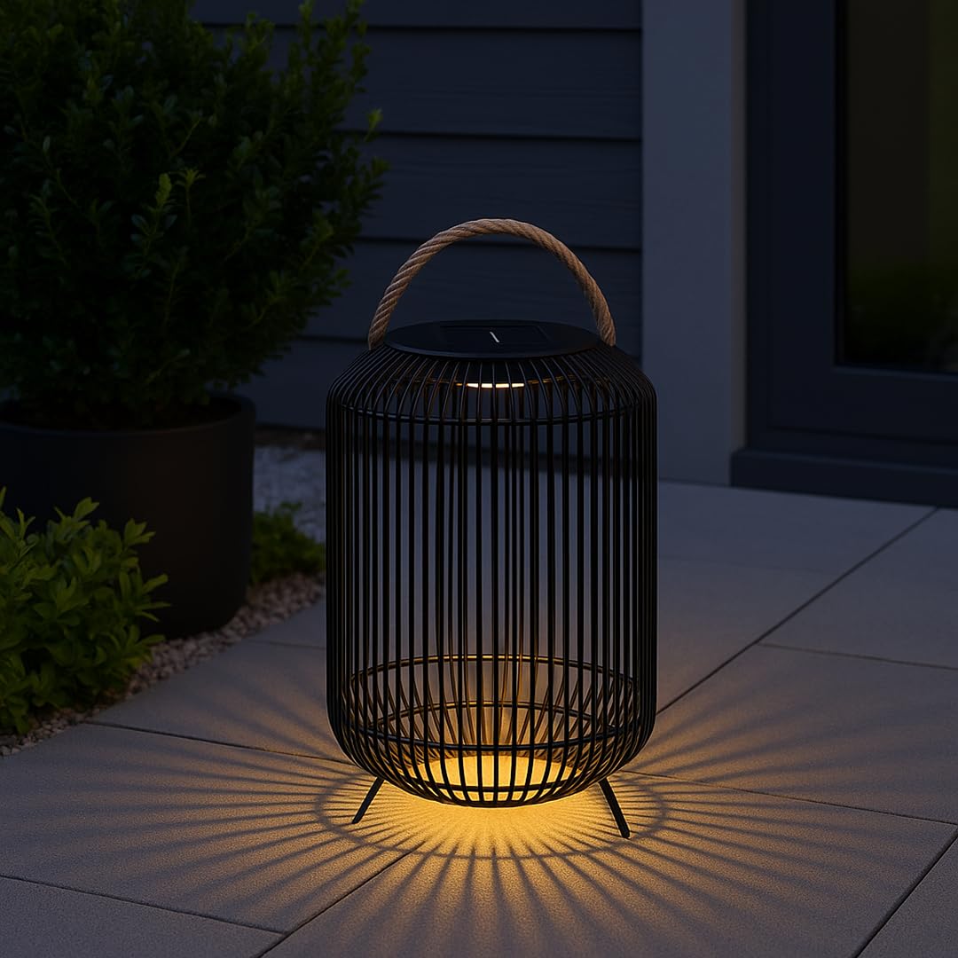 Best Season Solar LED Deko-Korb Sunlight 48cm - Dämmerungssensor