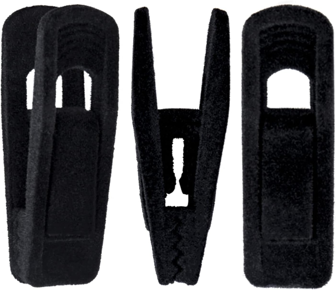 Velvet Hangers Clips, 20 Pack Finger Clips, Strong Felt Hanger Clips for Velvet Trousers Hangers, Black