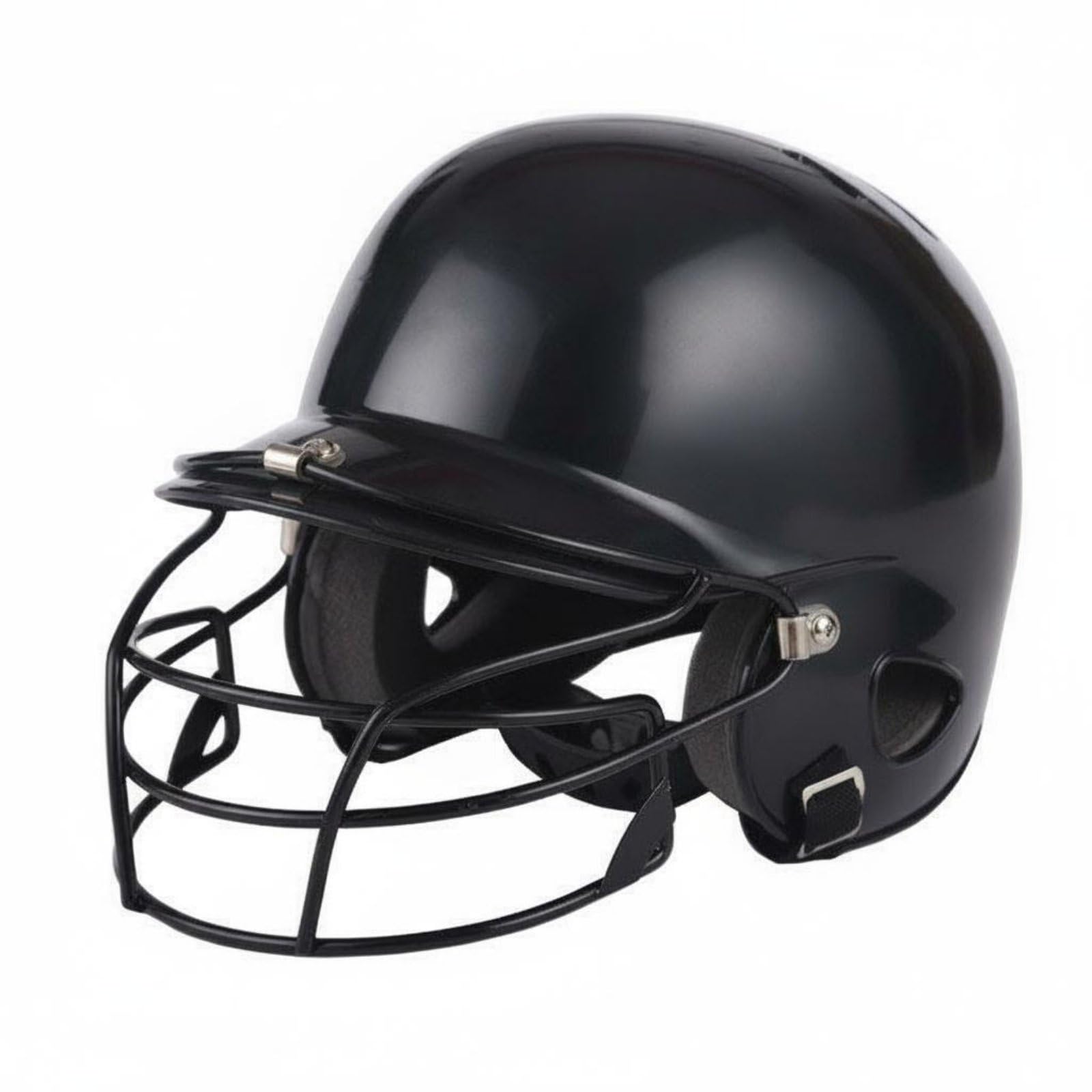 YueShengYCHUANG Children Baseball Guard Helmet Batting Helmet Face Protector Sponge Padding Heavy Duty Double Shock Absorption Suitable for Training Competition Practice, Black, Kids A