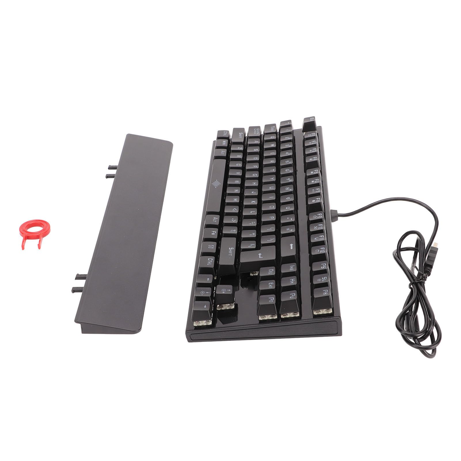 Kolorowa Mechaniczna Klawiatura do Gier z 87 Klawiszami RGB i Niebieskimi Przełącznikami dla Graczy i do Użytku Domowego z wygodną podpórką Pod Nadgarstki