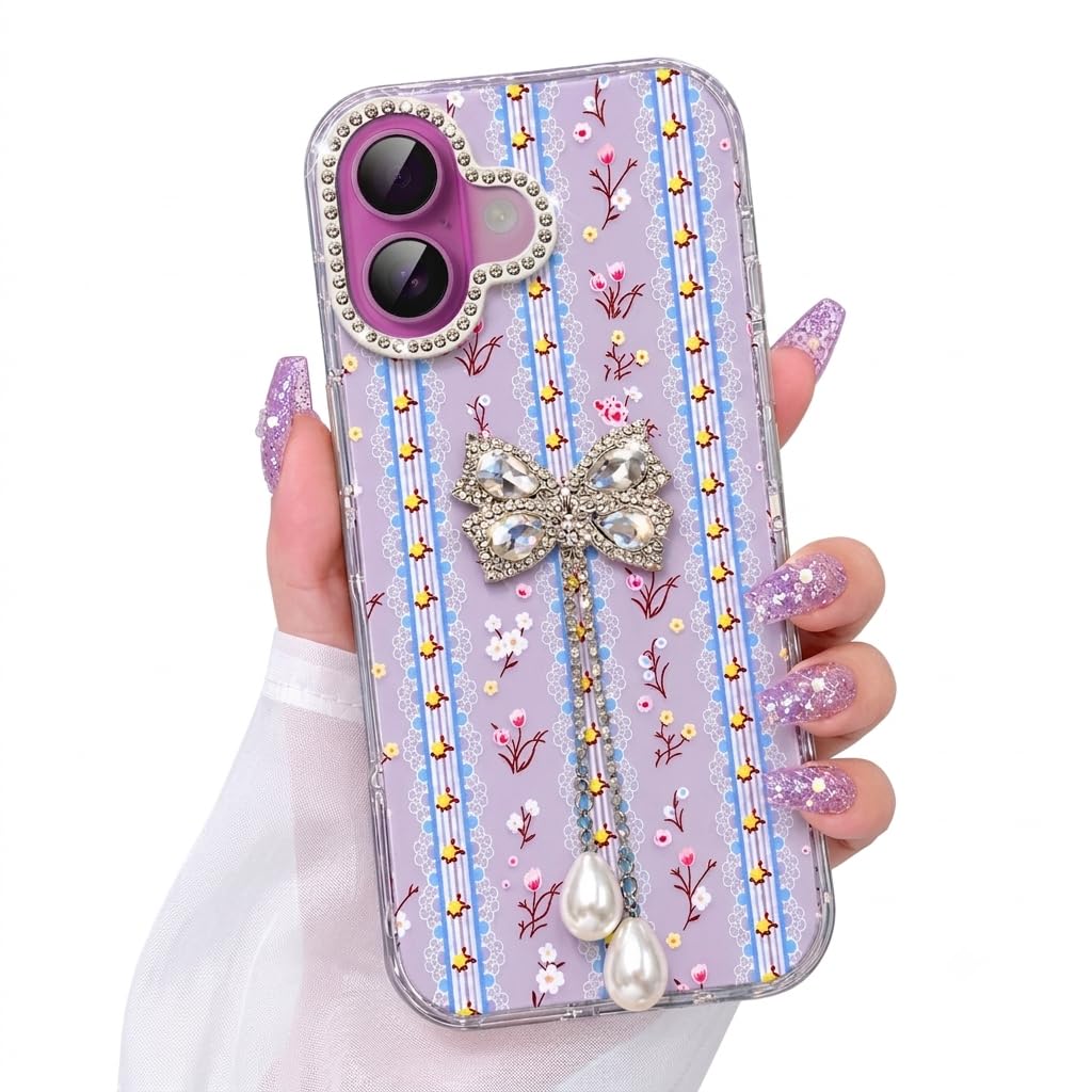 VONZEE Cute Pink Butterfly Transparent Back Cover for iPhone 17| Clear Shockproof TPU Protective Case | Slim Anti-Yellowing Crystal Clear Phone Cover for Girls and Women — Amazon image 13