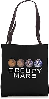 Occupy Mars Colonize Graphic Outer Space Planet Science Tote Bag