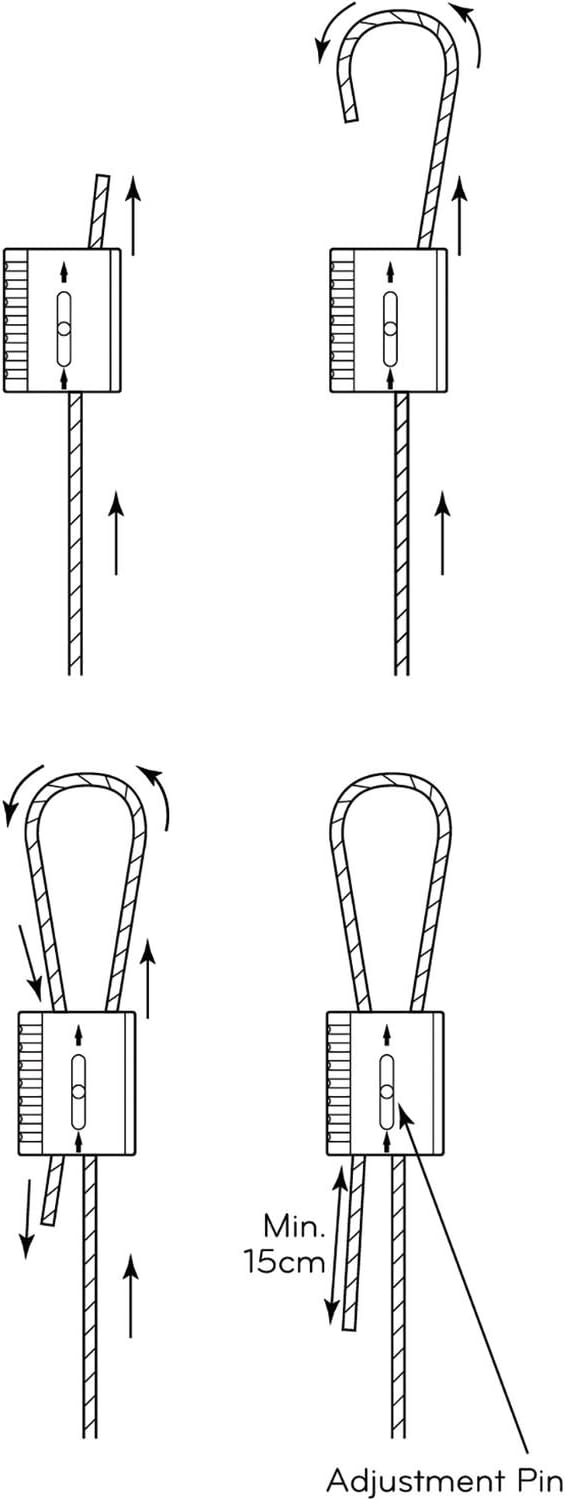 Dörner + Helmer 4805414 Wire Rope Lock Set of 2 Easy to Use DieCast Zinc Galvanised Load up to
