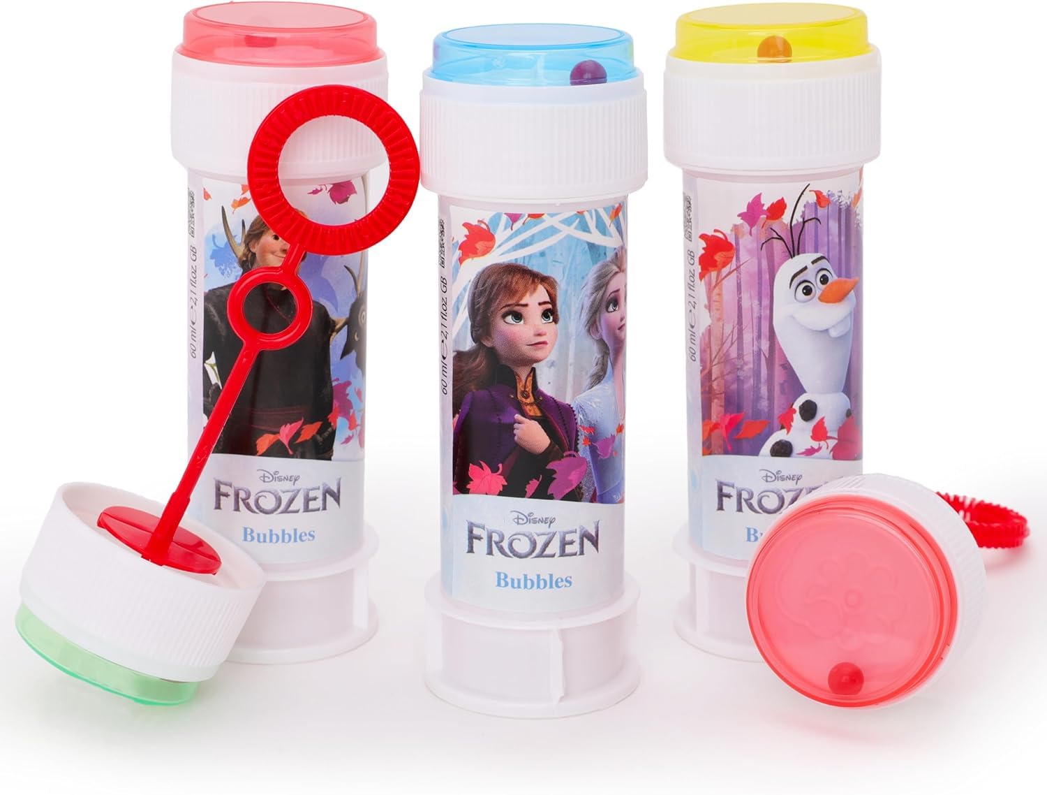 Toyland® Pack of 3 Frozen Bubble Tubs With Wands, 60ml Solution & Novelty Maze Lid - Pocket Money & Party Bag Toys