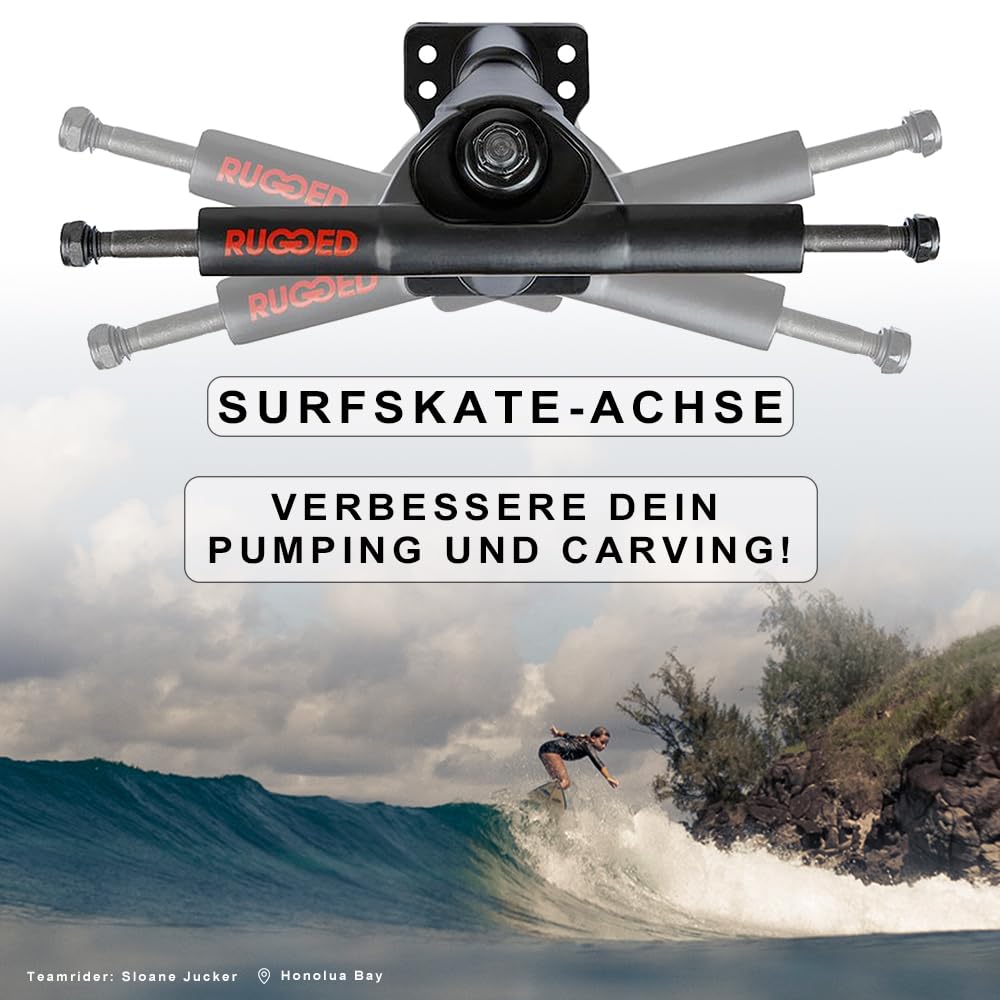 JUCKER HAWAII Surfskate // Skatesurfer // Carving Skateboards de Meilleur entraînement au Surf // Axe de surfskate Super Mobile // Différents Designs hawaïens