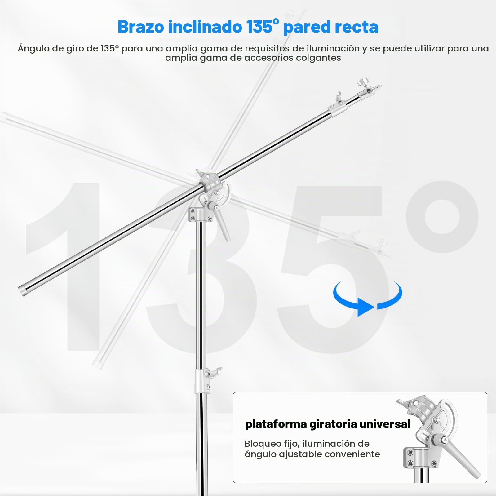 Soonpho 13.2ft/400cm Fotografía Soporte de luz Heavy Duty Soporte de Luz de Heavy Duty 207cm Boom Brazo y Saco de Arena,aleación de Heavy Duty Giratorio Soporte de luz para Softbox,reflectores,fotogra