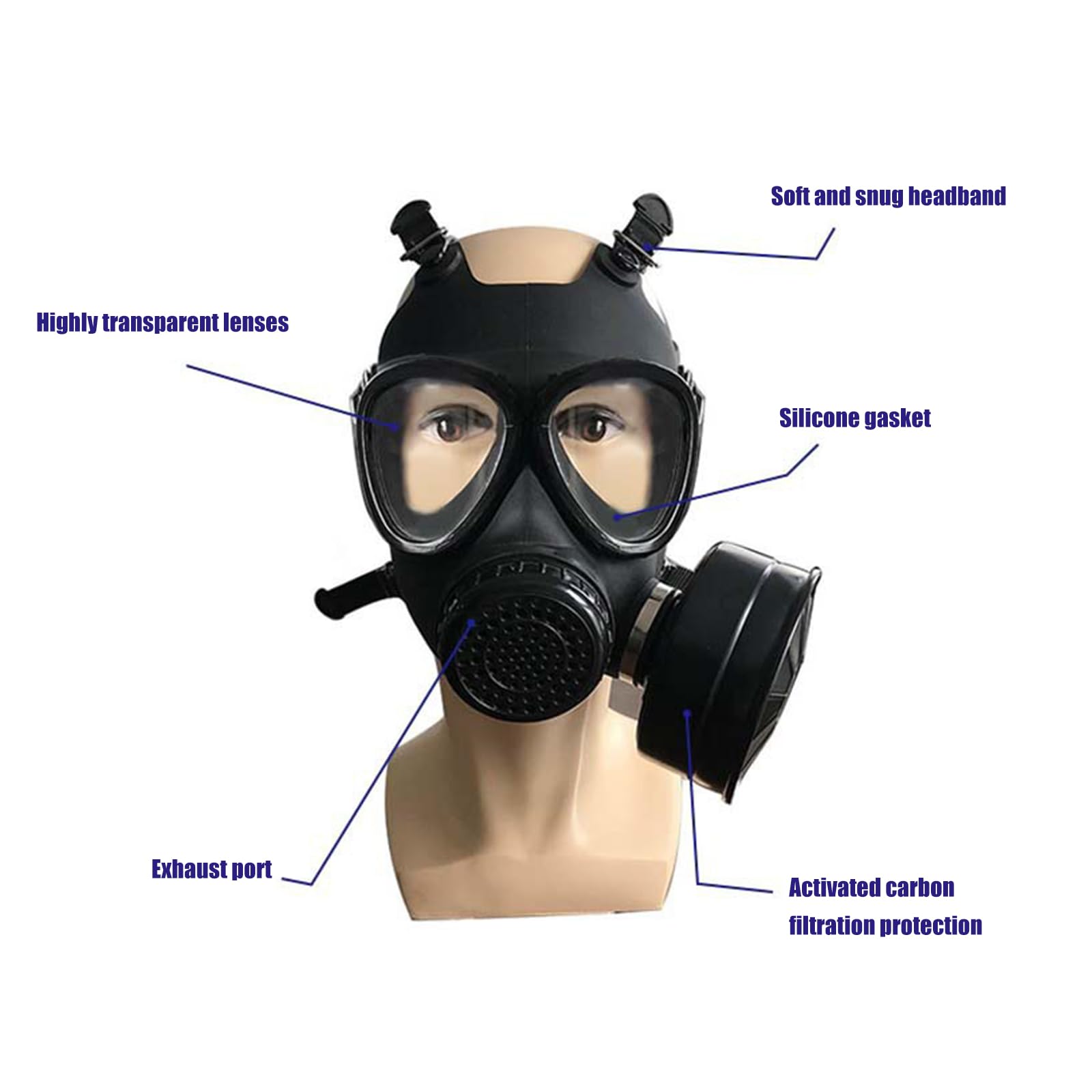 Vollgesichts-Atemschutzmaske mit Filter Malstaub Abdeckung für Malerei Schleifen Atemschutzmaske mit Filter