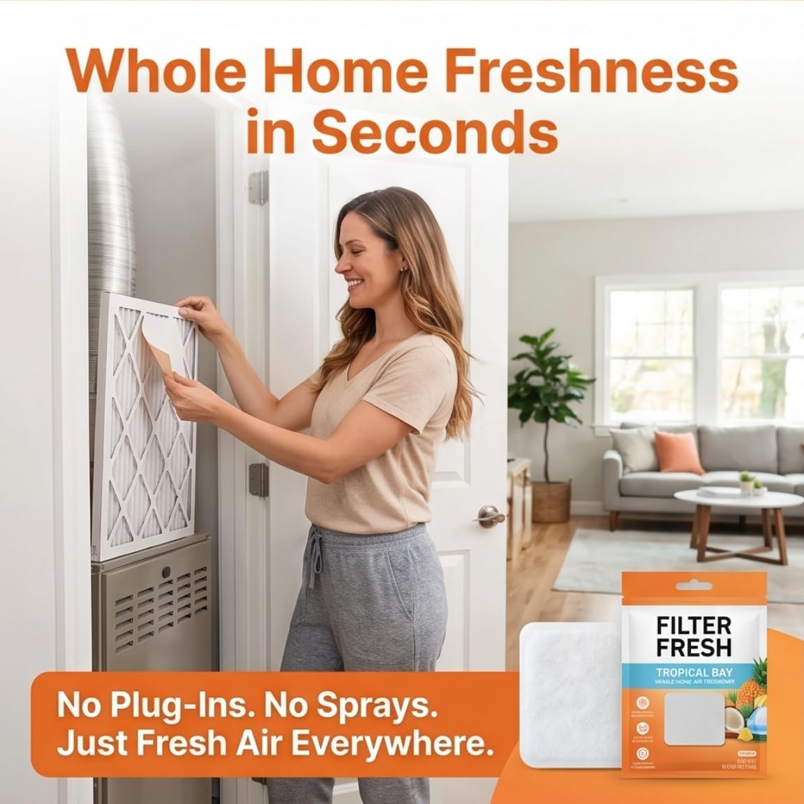 Web FilterFresh Tropical Bay Scent Air Freshener (0.8 oz) Gel – Whole House Scent Diffuser – Vanilla Air Freshener for Home – Pack of 2
