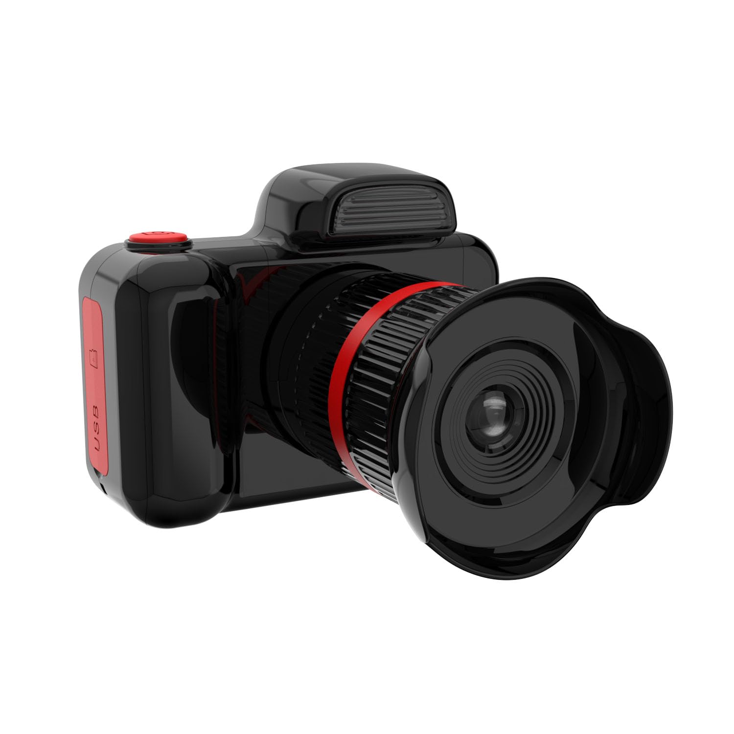 Kids Camera,Kids Digital Camera with Rotating Zoom Lens, Video Camcorder with Flash, 32GB SD,Digital Camera for Kids 3-8 Year Old (Black, D31)