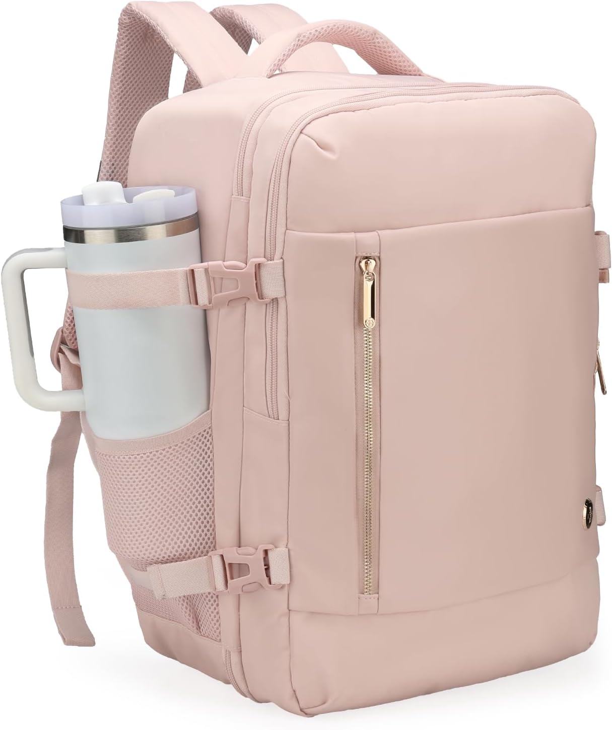 Swissdigital Design Travel Laptop Backpack for Women, 36L Carry On Backpack with USB Charging Port, RFID Protection & Wet-Dry Separation, TSA Friendly Fits 16 Inch Laptop, Pink | SD1749-81