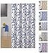 Produktbild MSV Cotexsa by 142100 Premium Anti-Schimmel Textil Duschvorhang - Anti-Bakteriell mit 12 Duschvorhangringen - Polyester, Mosaik Blau/Beige 180x200cm  Made in Spain
