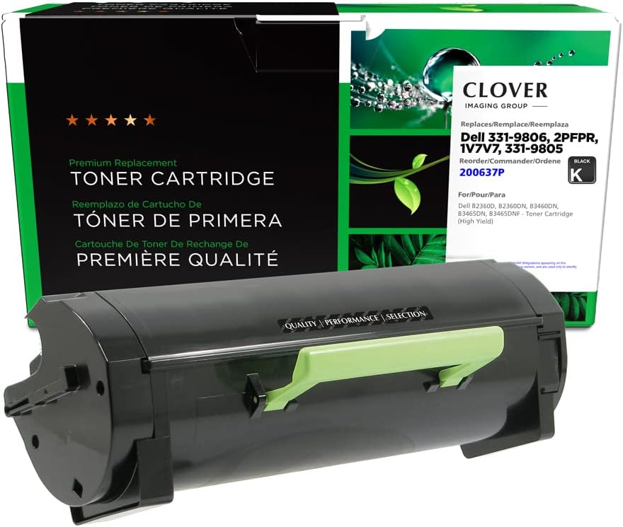 Clover Remanufactured Toner Cartridge Replacement for Dell B2360/B3460/B3465 | Black | High Yield