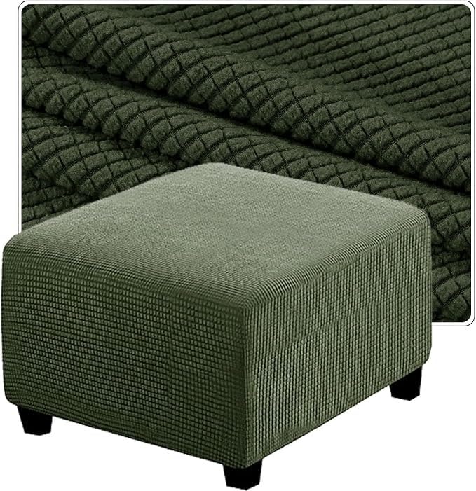 Housse extensible carrée pour pouf imperméable et lavable