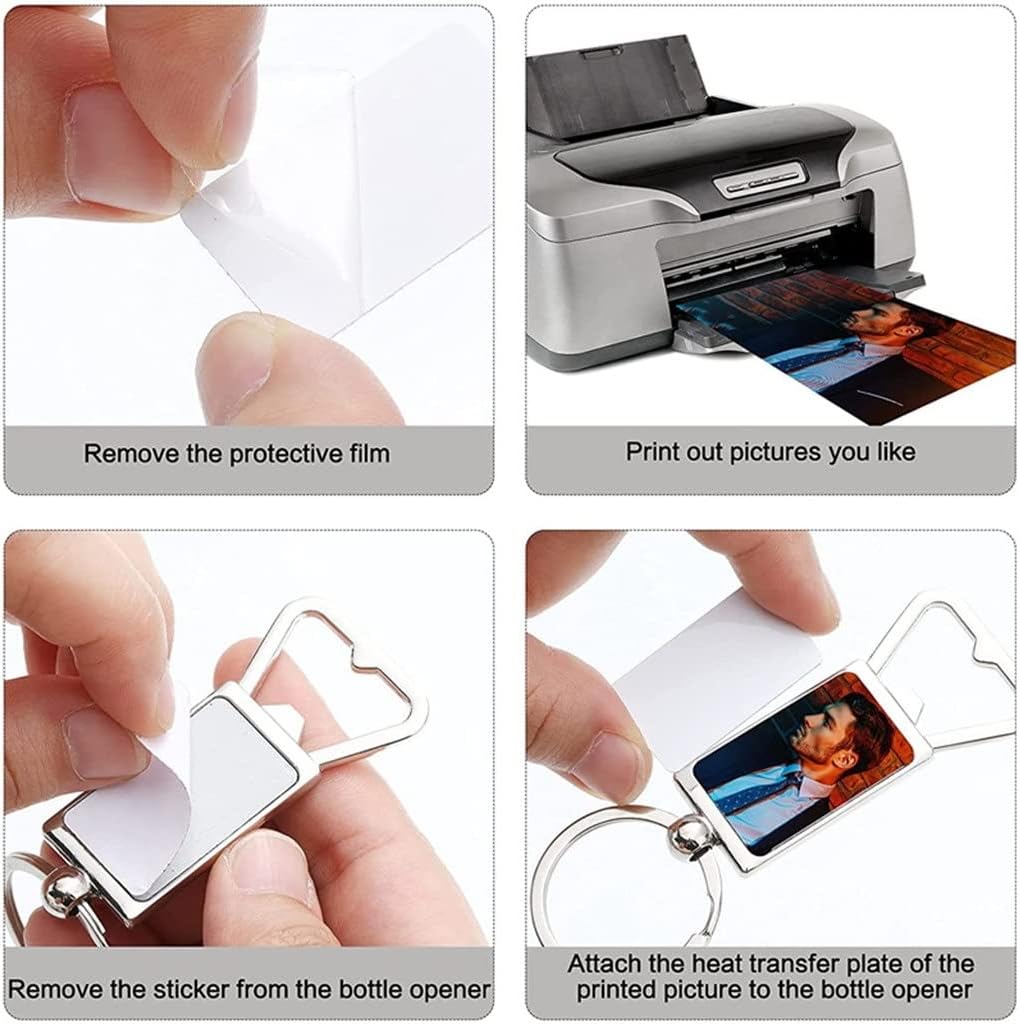 WYFDP 10 Pcs Sublimation Blank Keychain Sublimation Metal Bottle Opener Blank Key Ring Aluminum Heat Transfer Keychains (Color : A, Size : One Size) : Arts, Crafts & Sewing