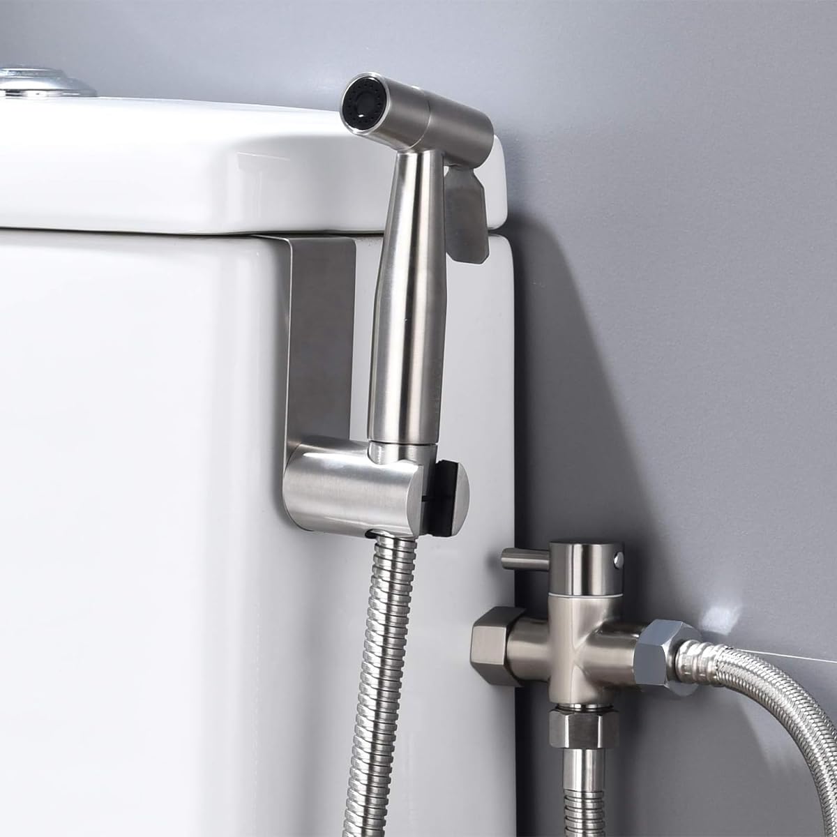 DSF007DB Valvola Deviatrice a 3 Vie Da 3/8 Di Pollice Con Raccordo a T in Ottone Per Doccette Per Bidet (cromata)