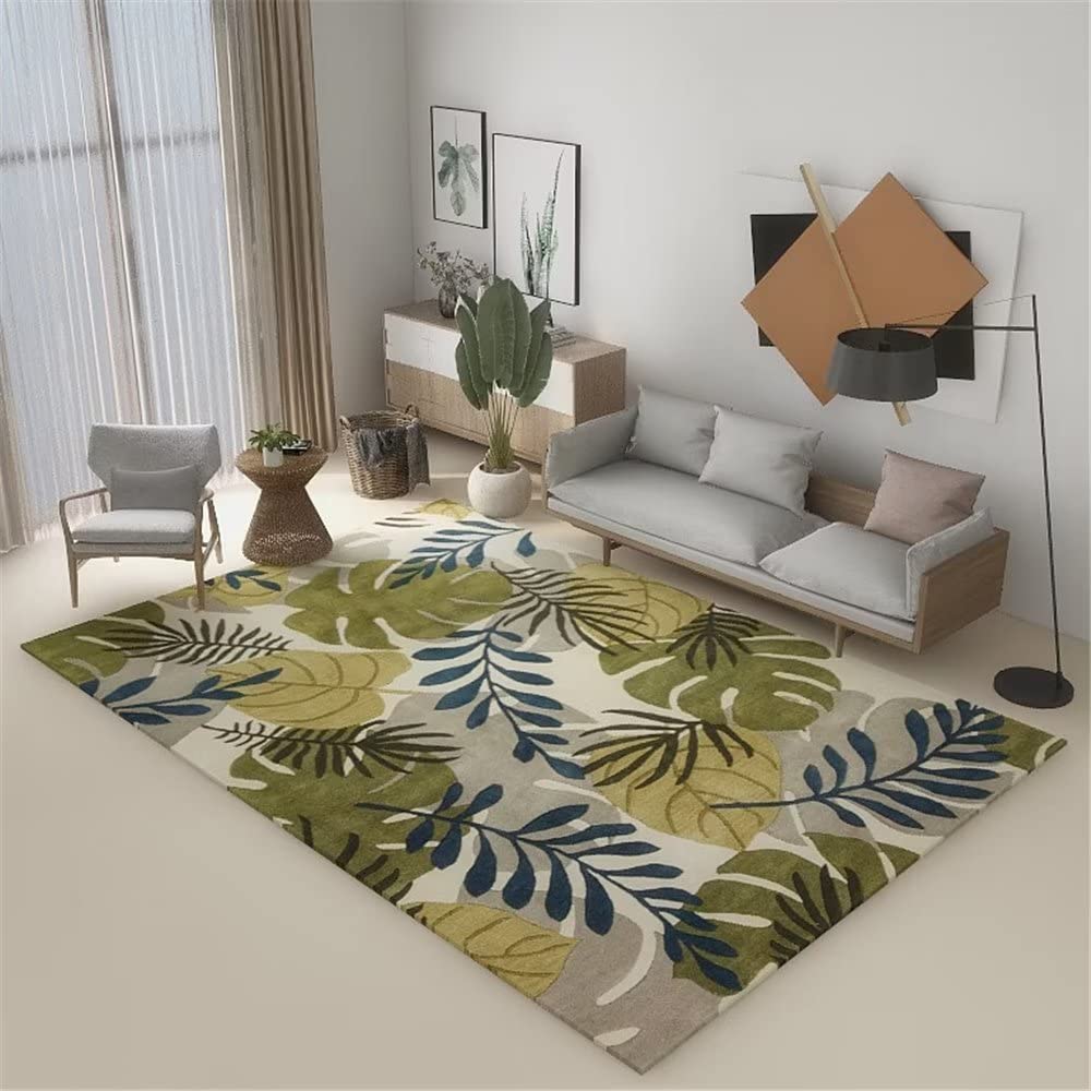 Tapis de salon vert grand format pour réchauffer les sols froids en hiver