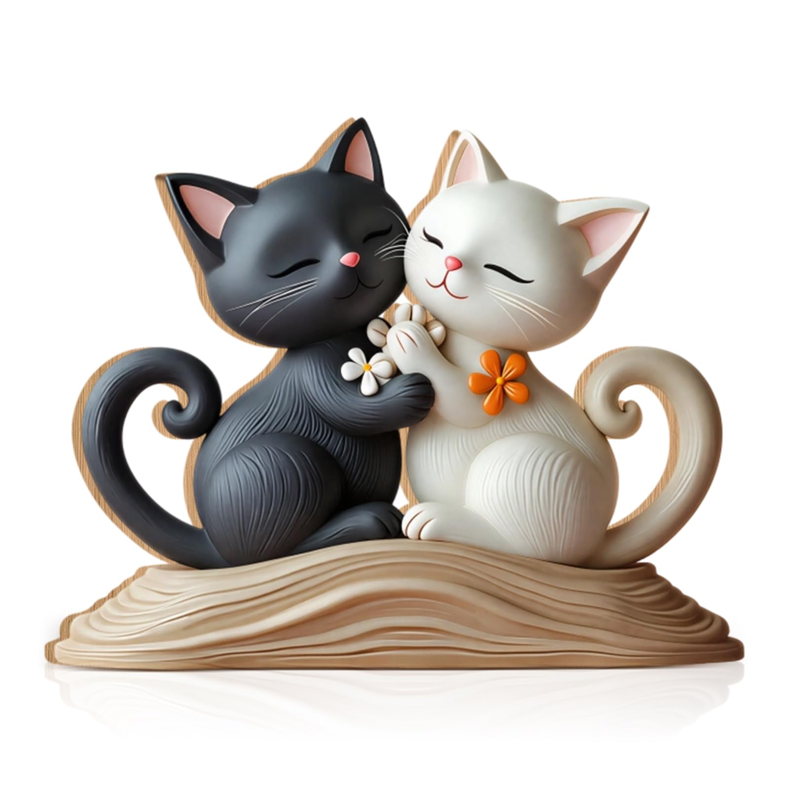 Zorvix Cat Ornaments for Cat Lovers, 2D Flat Cat Figurine for Home, Living Room, Office Decoration, Cat Decor Office Desk Decoration For Cat Lovers, Cat Gift for Special Occasions, 20x16x1.5cm