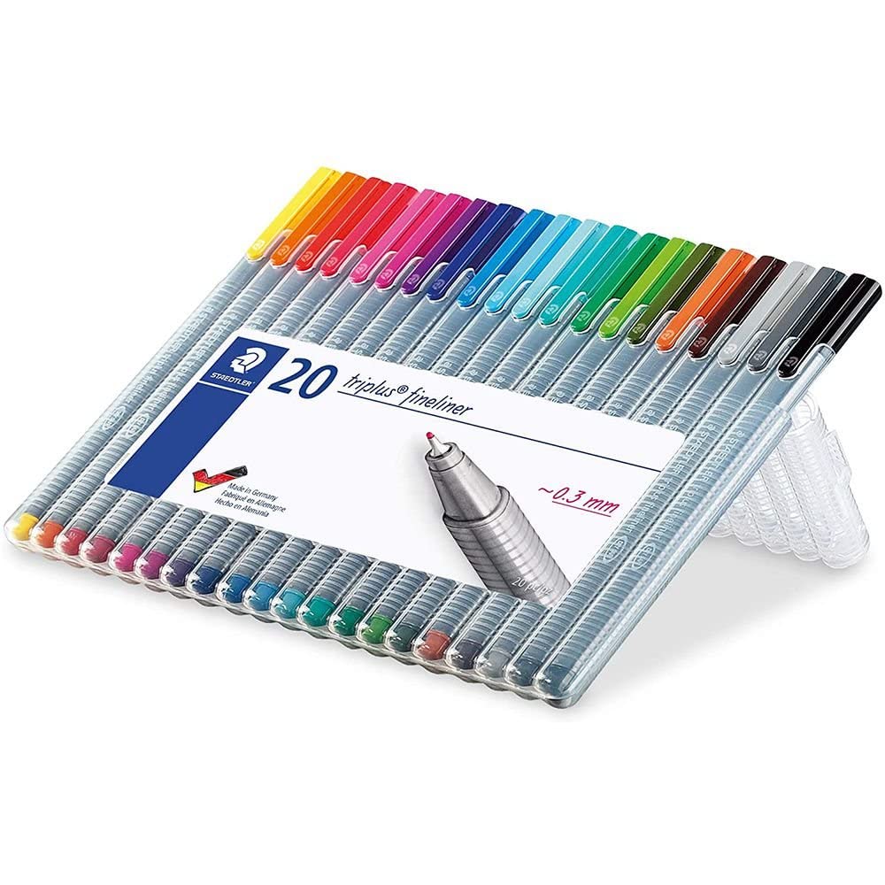 Caneta Triangular, Staedtler, Fineliner Triplus, 334 SB20 03, 0.3mm, 20 Cores