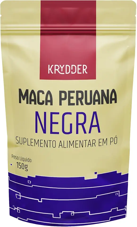 Maca Peruana Negra em Pó Premium Gelatinizada 150g - Importada Pura dos Andes, Potente para Energia Natural e Equilíbrio Hormonal - Krydde