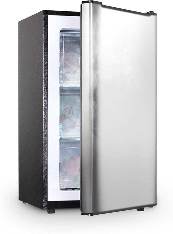 Upright Freezer 3.0 Cubic Feet Stainless Steel Compact