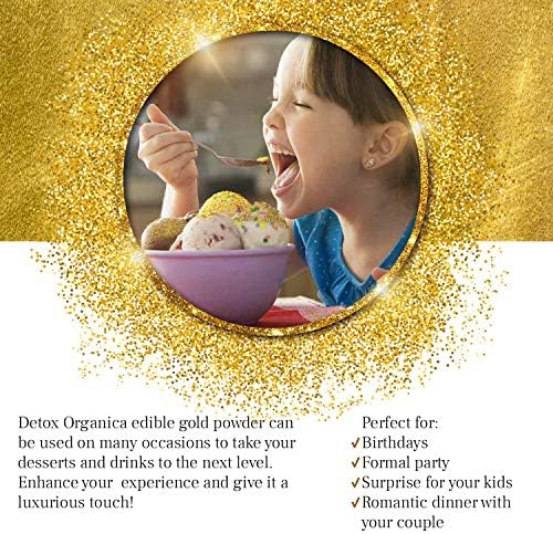 Gold Edible Glitter for Cakes 25g  LARGE POT  Gold Dust for Cakes Icing, Muffins, Drinks Decorations Edible  Suitable for Vegans, Vegatarians