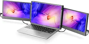 WESTHOD 12" Laptop Monitor Extender – Portable Tri-Screen, FHD 1080p, Plug-Play